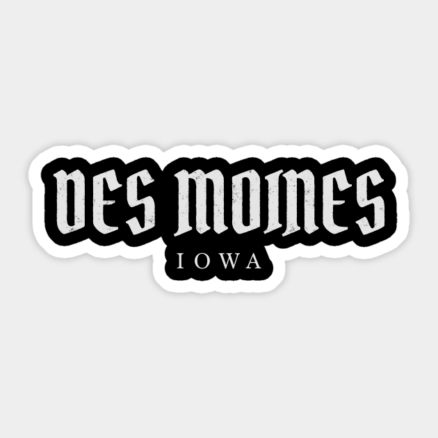 Des Moines, Iowa Sticker by pxdg